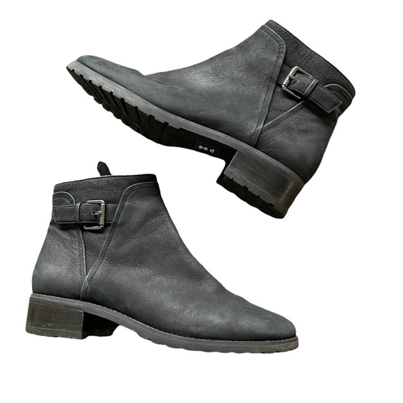 Caslon Black Genuine Leather Ankle Booties Water Resistant Sz 6.5 - Picture 4 of 9